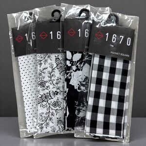 1670 Mens Pocket Square Bundle Set -‎ Black & White Collection